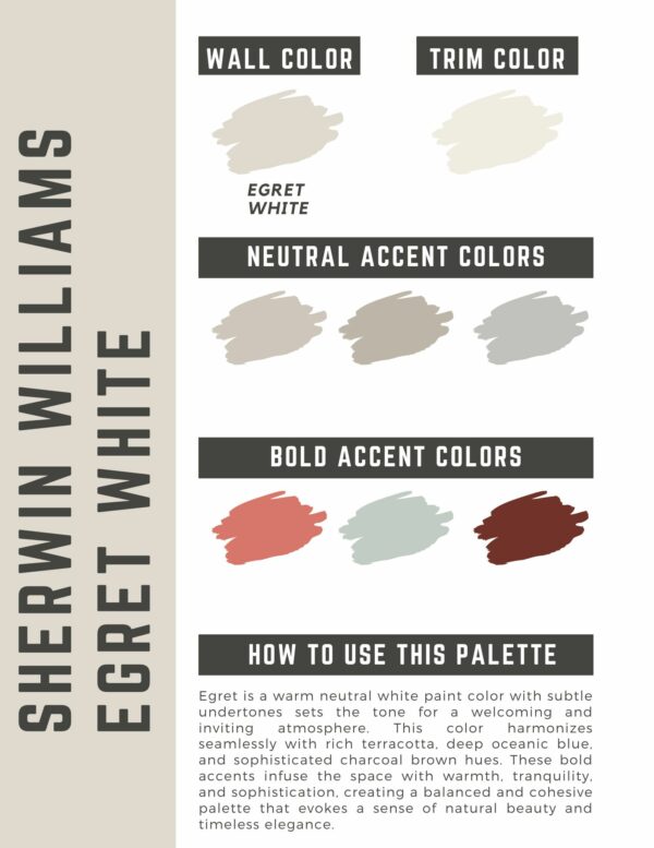 Egret White paint color palette