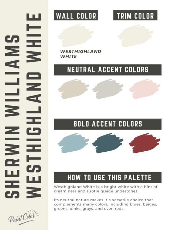 Sherwin Williams Westhighland White Paint Color Palette