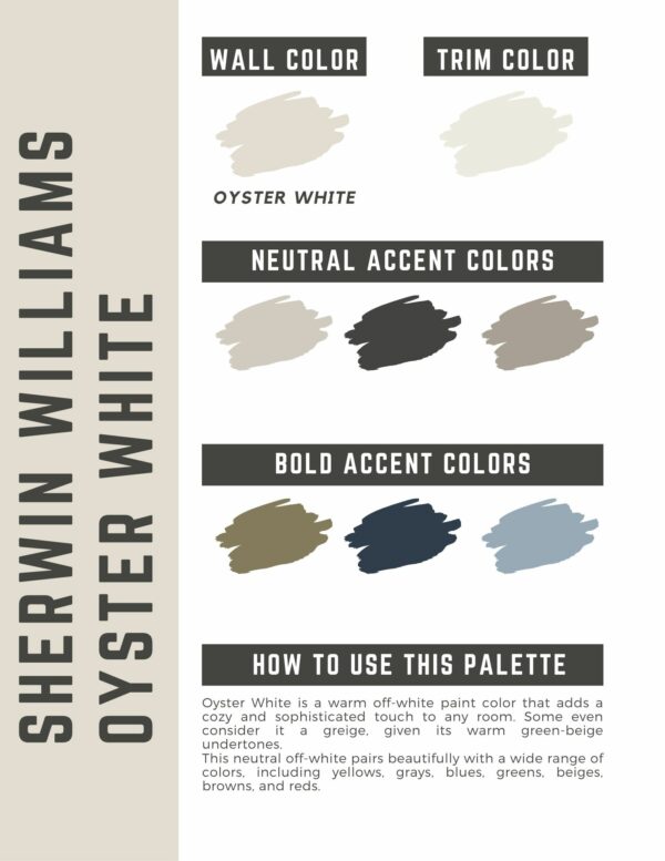 oyster white paint color palette