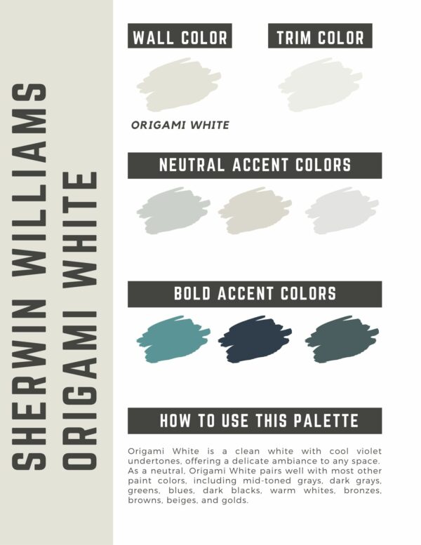 Sherwin Williams Origami White Paint Color Palette (1)