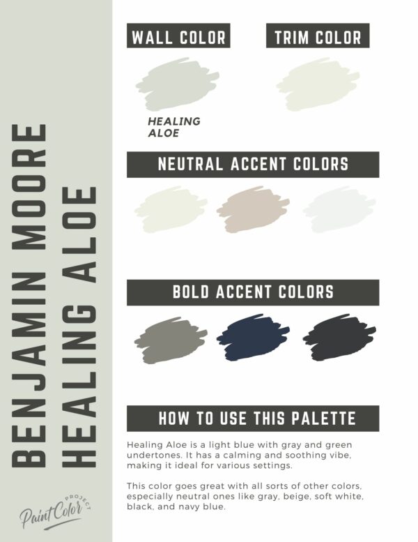Benjamin Moore Healing Aloe Paint Color Palette