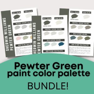 pewter green paint color palette bundle