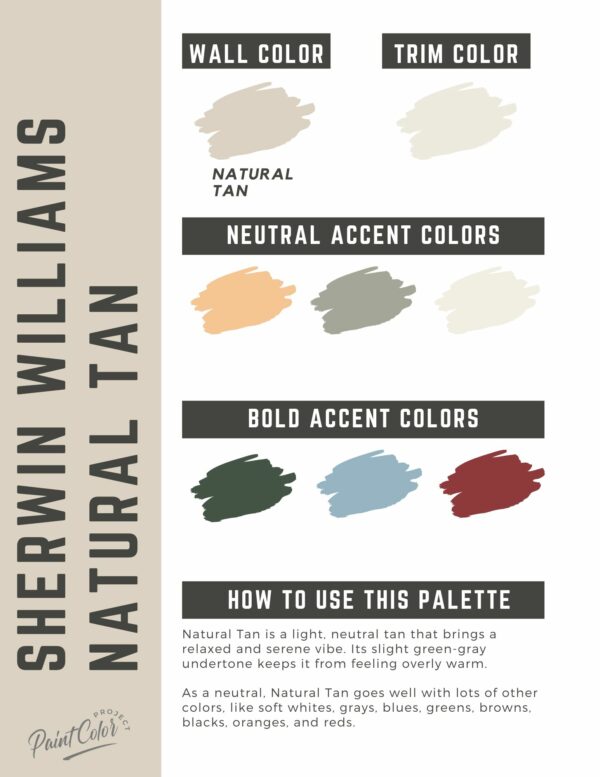 Sherwin Williams Natural Tan Paint Color Palette