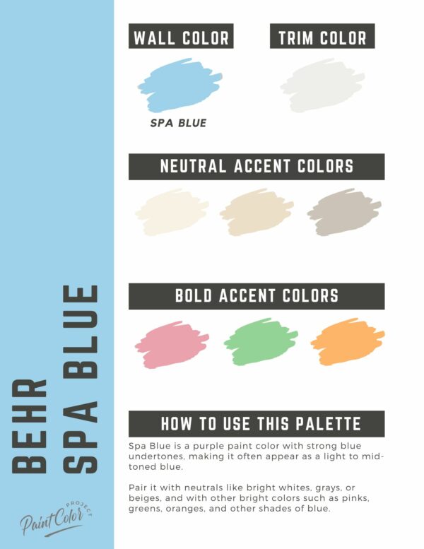 Behr Spa Blue Paint Color Palette