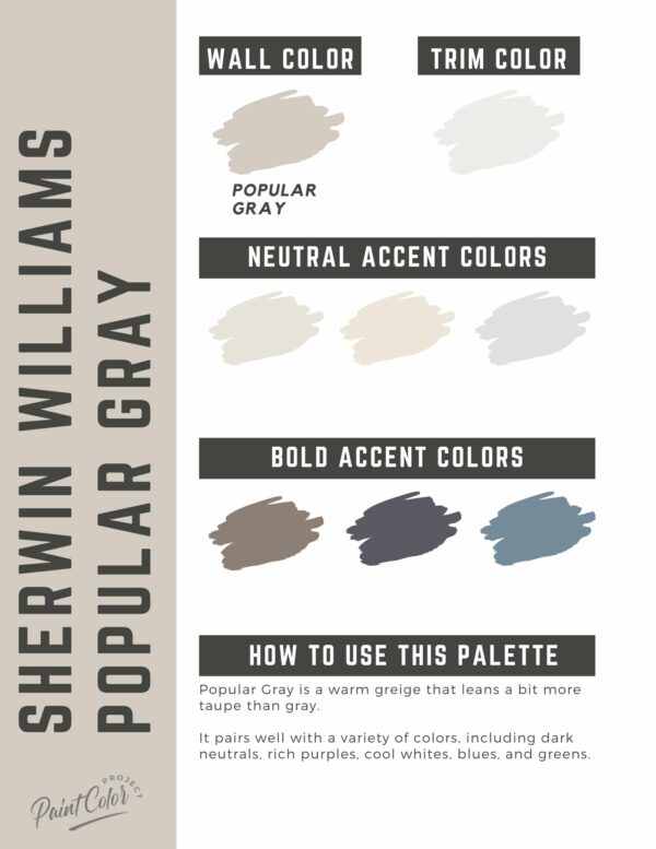 Sherwin Williams Popular Gray Paint Color Palette