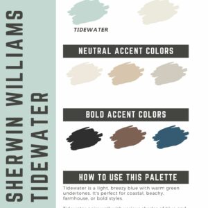 Sherwin Williams Tidewater Paint Color Palette