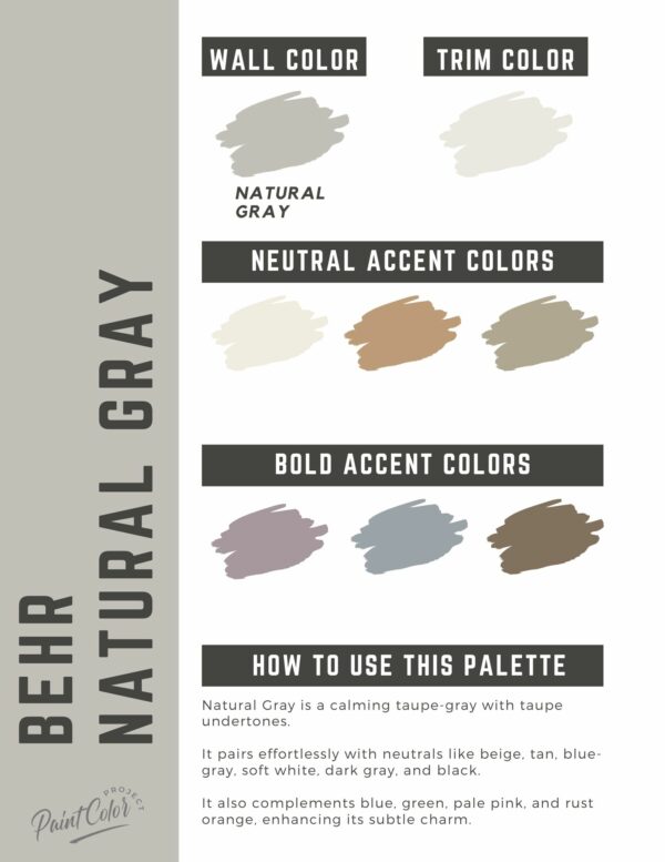 Behr Natural Gray Paint Color Palette