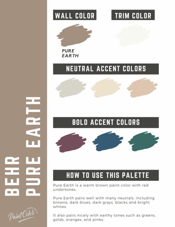 Behr Pure Earth Paint Color Palette