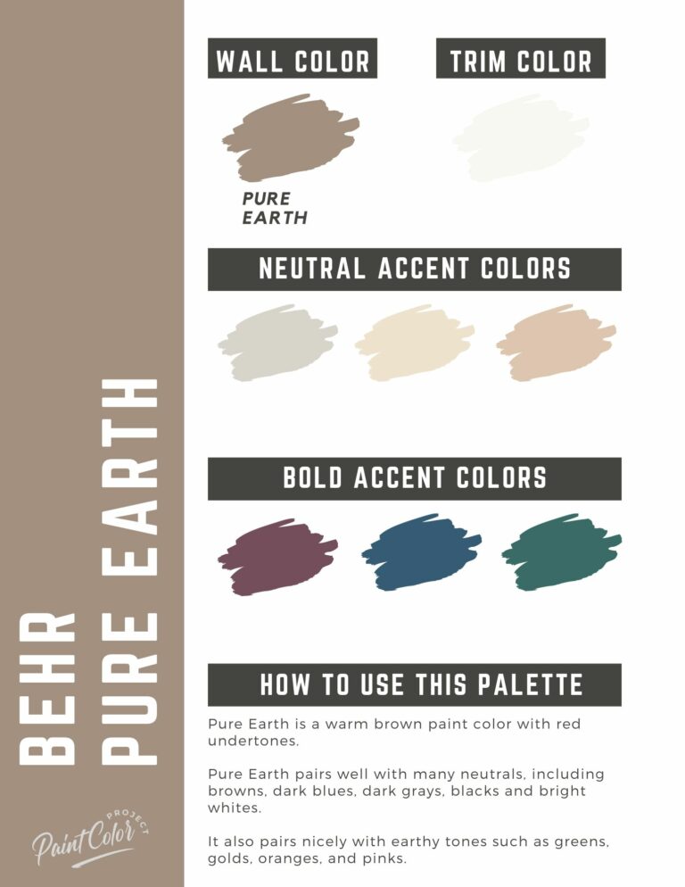 Pure Ethonal Color Behr Pure Earth Paint Color Palette - The Paint Color Project