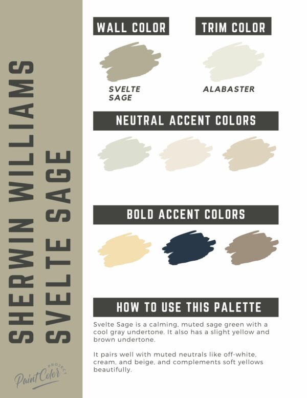 Sherwin Williams Svelte Sage Paint Color Palette