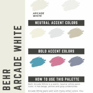 Behr Arcade White Paint Color Palette