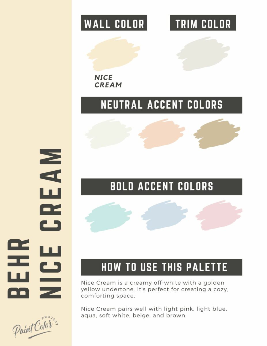 Behr Nice Cream Paint Color Palette The Paint Color Project