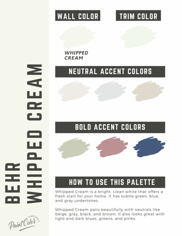 Behr Whipped Cream Paint Color Palette