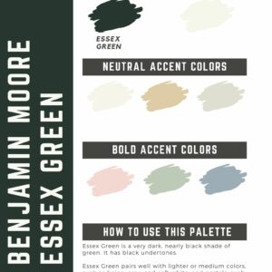 Benjamin Moore Essex Green Paint Color Palette