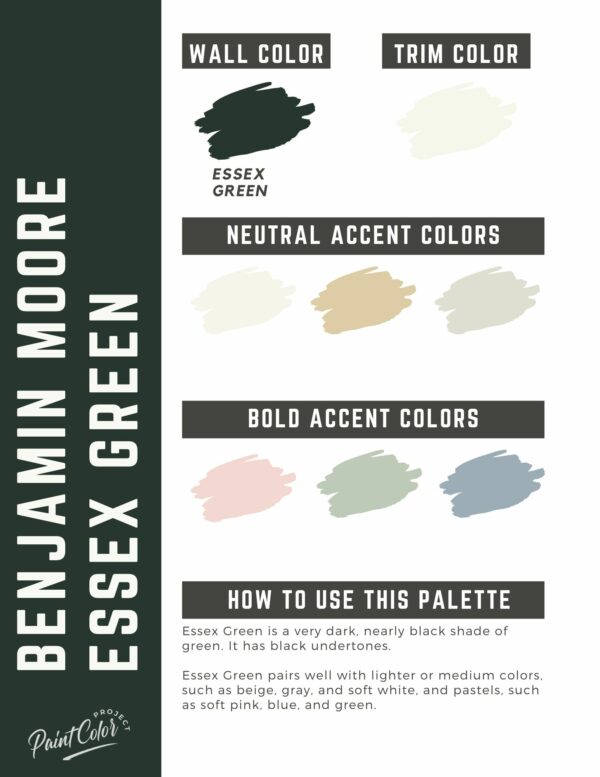 Benjamin Moore Essex Green Paint Color Palette