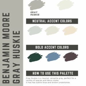 Benjamin Moore Gray Huskie Paint Color Palette