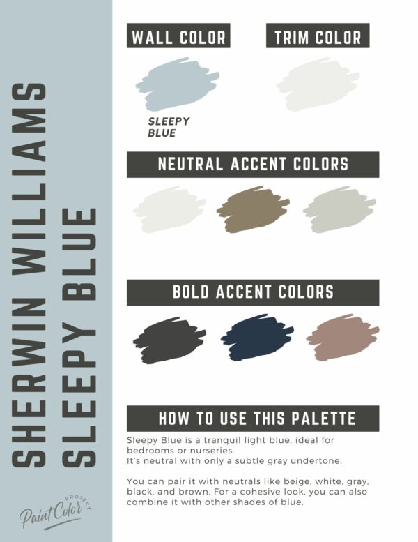 Sherwin Williams Sleepy Blue Paint Color Palette