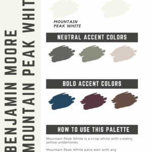 Benjamin Moore Mountain Peak White Paint Color Palette