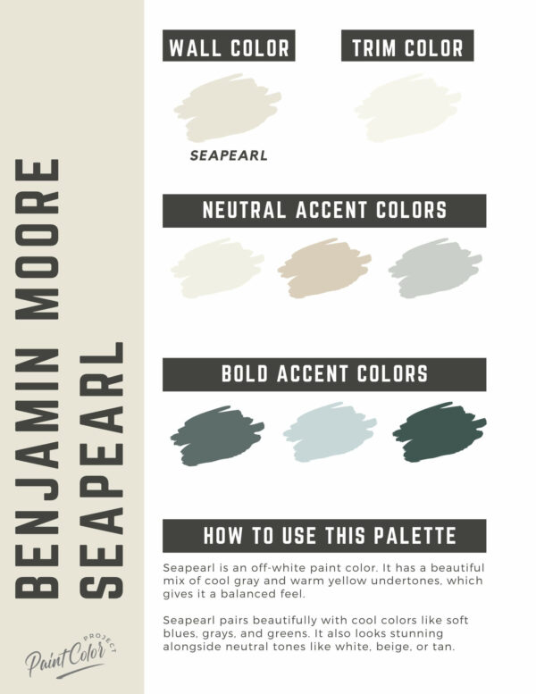 Benjamin Moore Seapearl Paint Color Palette