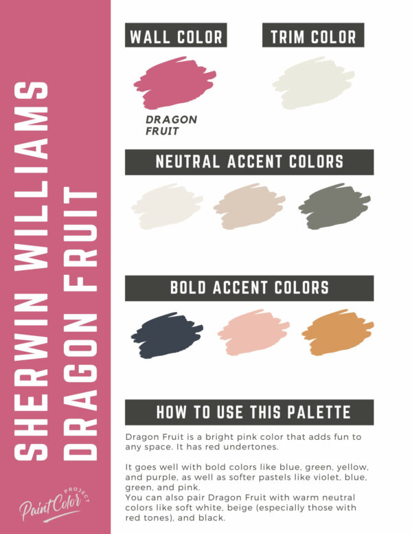 Sherwin Williams Dragon Fruit Paint Color Palette