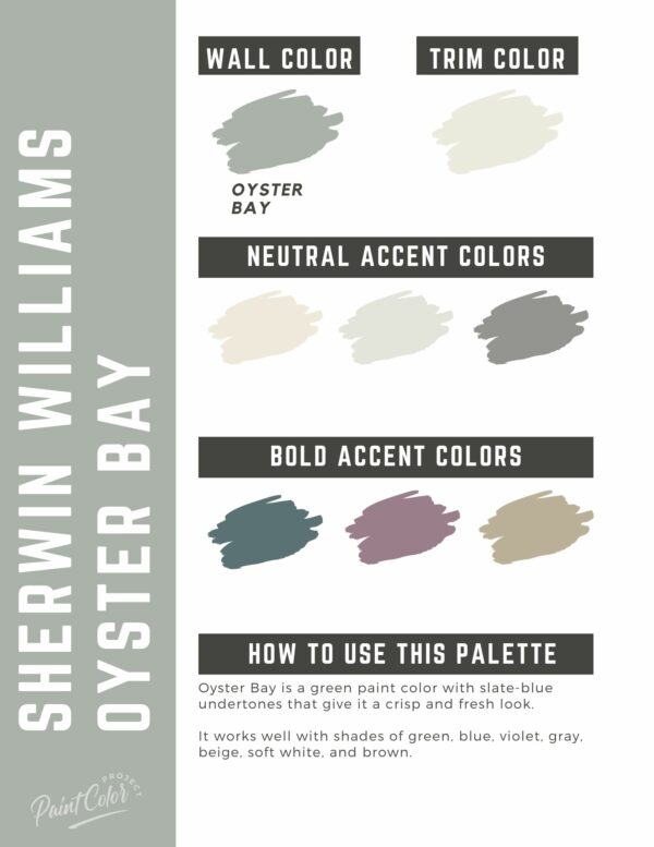 Sherwin Williams Oyster Bay Paint Color Palette