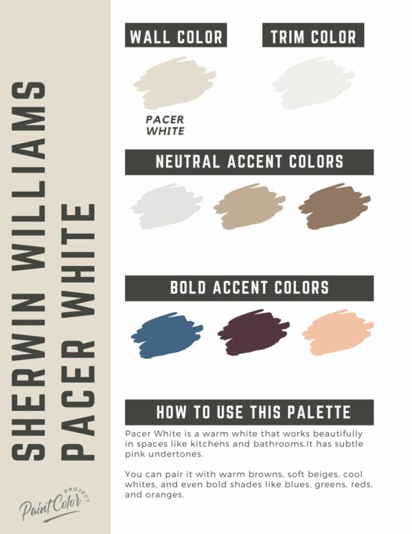 Sherwin Williams Pacer White Paint Color Palette