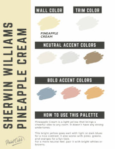 Sherwin Williams Pineapple Cream Paint Color Palette - The Paint Color Project
