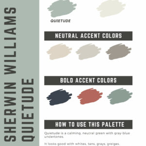 Sherwin Williams Quietude Paint Color Palette