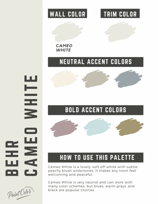 Behr Cameo White Paint Color Palette