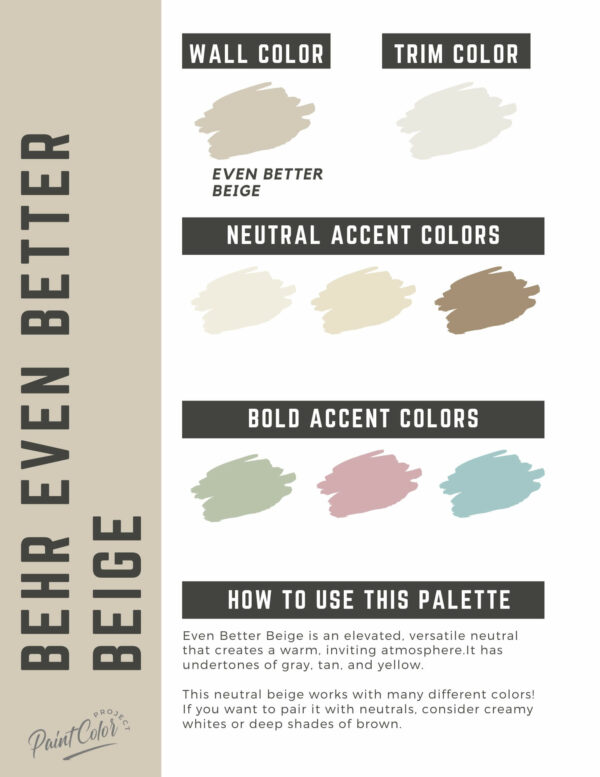 Behr Even Better Beige Paint Color Palette