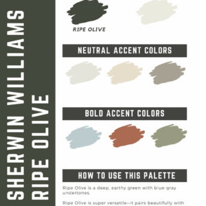 Sherwin Williams Ripe Olive Paint Color Palette