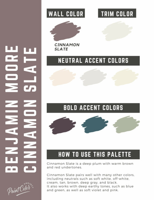 Benjamin Moore Cinnamon Slate Paint Color Palette