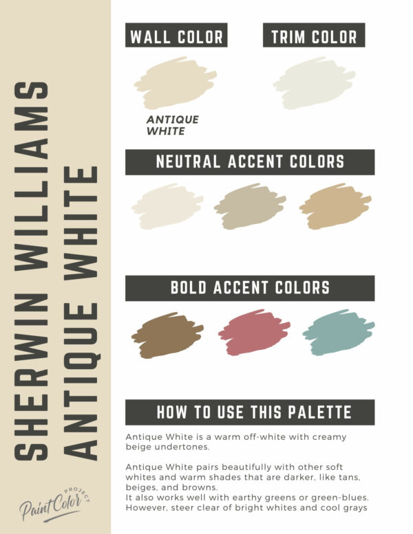 Sherwin Williams Antique White Paint Color Palette