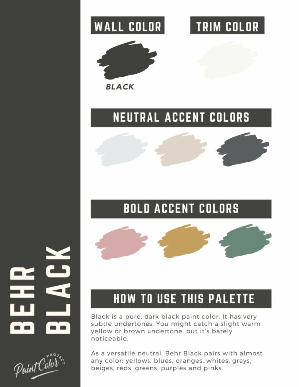 Behr Black Paint Color Palette