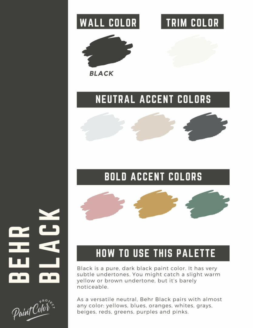 Blask Color Paint Behr Black Paint Color Palette - The Paint Color Project