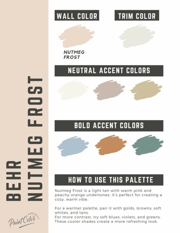 Behr Nutmeg Frost Paint Color Palette