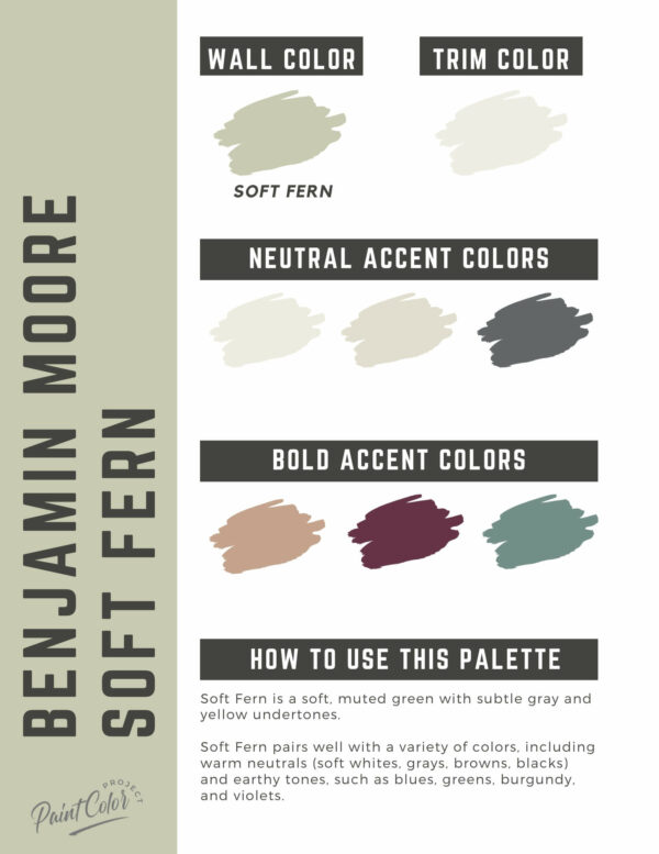 Benjamin Moore Soft Fern Paint Color Palette