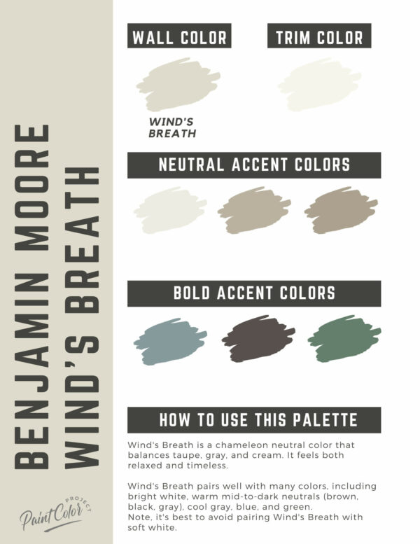 Benjamin Moore Wind's Breath Paint Color Palette