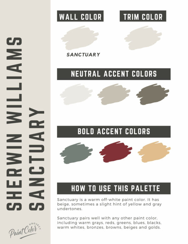 Sherwin Williams Sanctuary Paint Color Palette