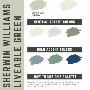 Sherwin Williams Liveable Green Paint Color Palette