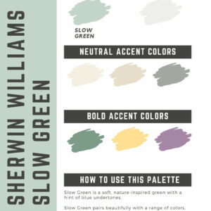 Sherwin Williams Slow Green Paint Color Palette