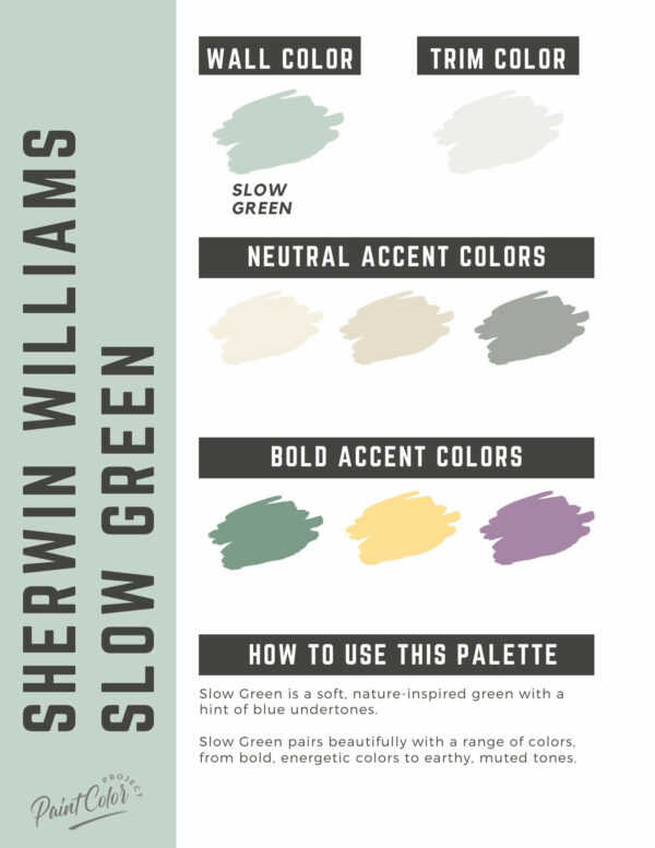 Sherwin Williams Slow Green Paint Color Palette