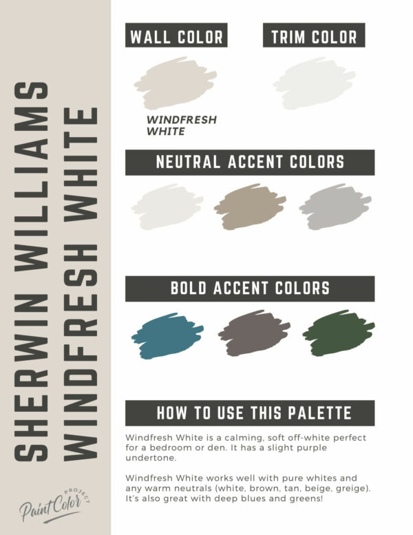 Sherwin Williams Windfresh White Paint Color Palette