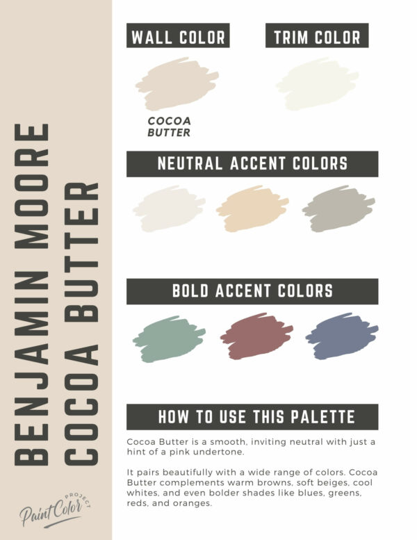 Benjamin Moore Cocoa Butter Paint Color Palette