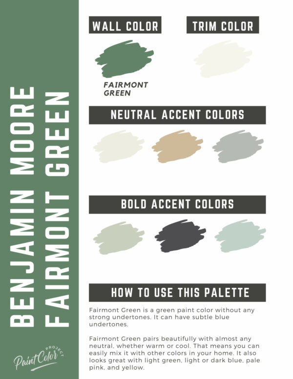 Benjamin Moore Fairmont Green Paint Color Palette