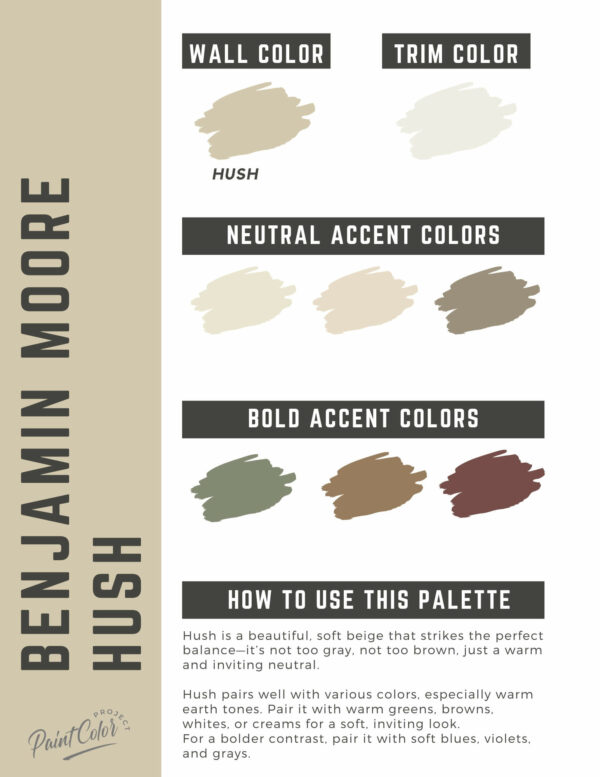 Benjamin Moore Hush Paint Color Palette