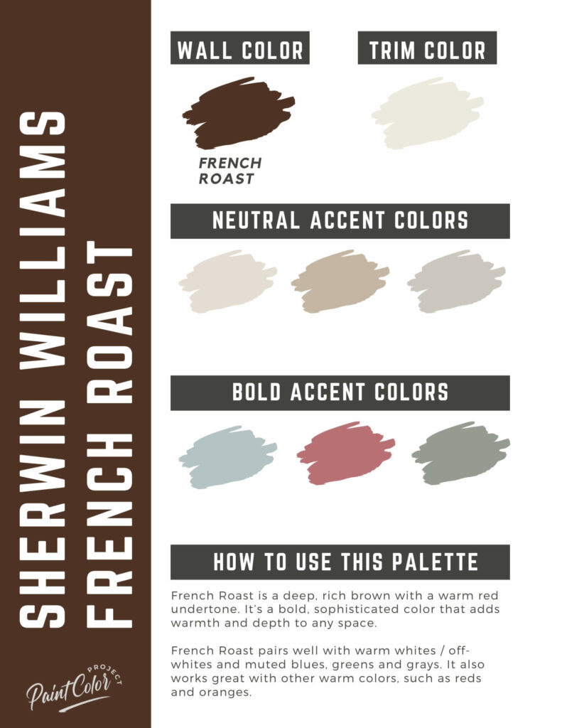 Sherwin Williams French Roast Paint Color Palette - The Paint Color Project