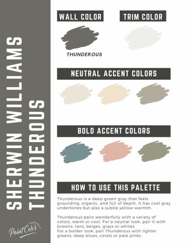 Sherwin Williams Thunderous Paint Color Palette