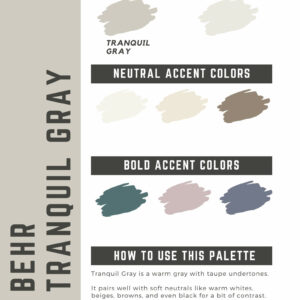 Behr Tranquil Gray Paint Color Palette