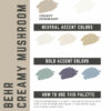 Behr Creamy Mushroom Paint Color Palette